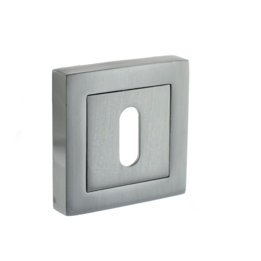 Status Key Escutcheon on S4 Square Rose Satin Chrome