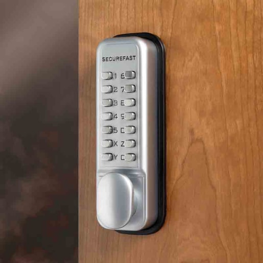 Securefast Digital Lock With Holdback 158 x 45 x 44mm Satin Chrome