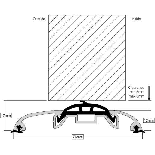 Stormguard Threshold Sill 1828mm (L) Gold