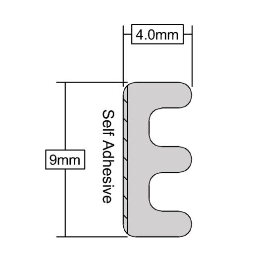 Stormguard EPDM 'E' Profile Draught Excluder Strip White 10m