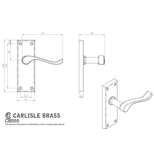 Carlisle Brass Victorian Scroll Internal Pack Electro Plated Brass