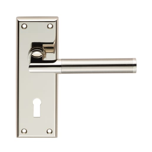 Serozzetta Sessanta Lever on Lock Backplate Polished Nickel/Satin Nickel