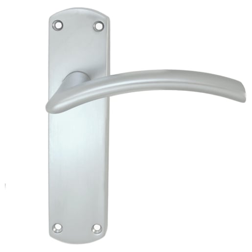 Serozzetta Tres Door Lever Latch on Backplate Satin Chrome