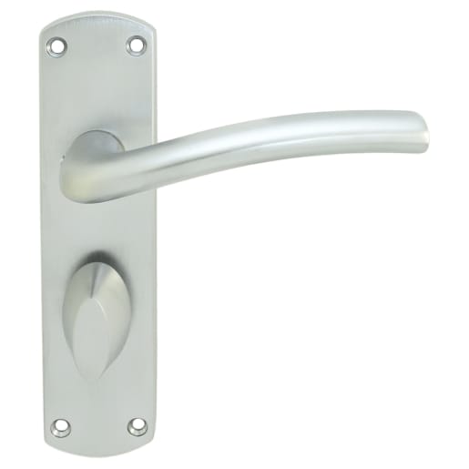 Serozzetta Cuatro Lever on Bathroom Backplate Satin Chrome