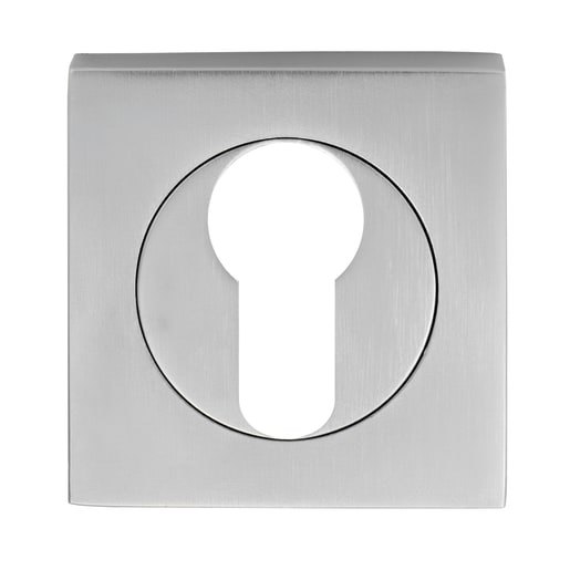 Serozzetta Euro Profile Square Escutcheon Satin Chrome