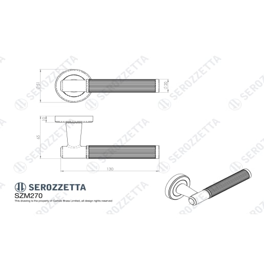 Serozzetta Image Lines Lever On Rose Antique Brass