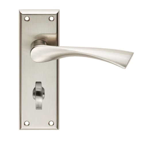 Serozzetta Venti Lever on Bathroom Backplate Satin Nickel 