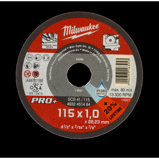 Milwaukee Thin Metal Cutting Disc Pro+ 115 x 1 x 22mm