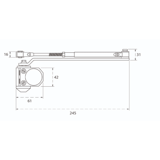 Union Fire Door Closer CE3-F Size 3 Silver Finish