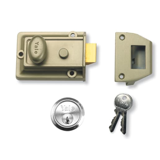 Yale 77 Traditional Nightlatch Cylinder Box 60mm Backset Satin Chrome