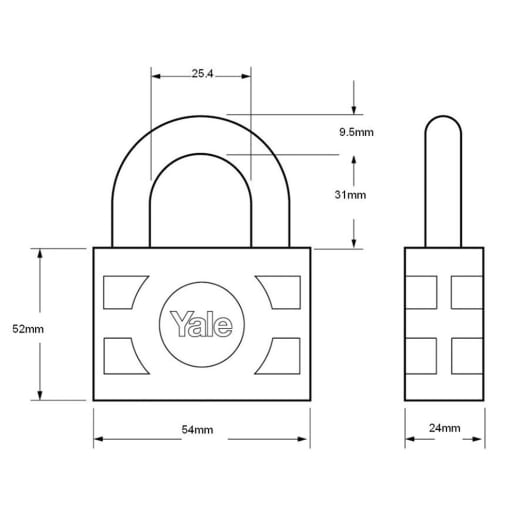 Yale Bronze Weatherproof Padlock 52 x 24mm (H x W)