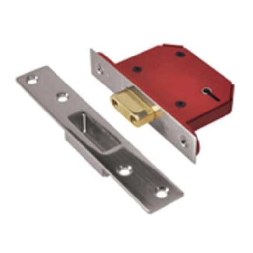 Union 2100-BS StrongBOLT 5 Lever Deadlock 68mm Satin Chrome