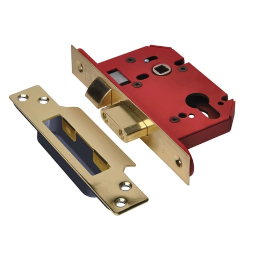 Union CE StrongBOLT Euro Profile Cylinder Sashlock 79mm Polished Brass