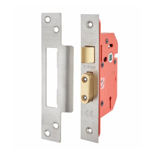 Union CE StrongBOLT 3 Lever Mortice Sashlock 68mm Stainless Steel