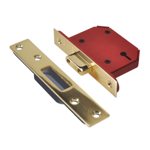 Union CE StrongBOLT 3 Lever Deadlock 68mm Polished Brass