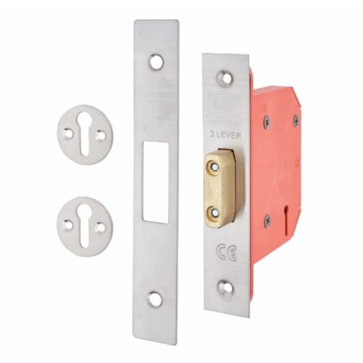 Union 2103 StrongBolt 3 Lever Deadlock 81mm Stainless Steel