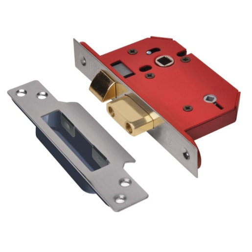Union StrongBOLT Mortice Bathroom Lock 68mm Satin Stainless Steel