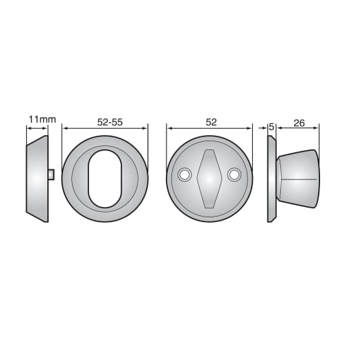 Assa Abloy 256 Cylinder Ring & Accessory Set 11mm Satin Chrome