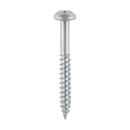 TIMCO Twin-Thread Round Head Woodscrews 6 Gauge 1'' L Box of 200