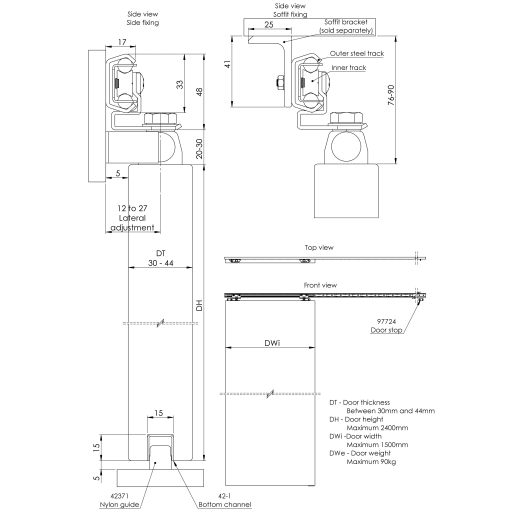 Coburn 6516 Panther Sliding Door Gear