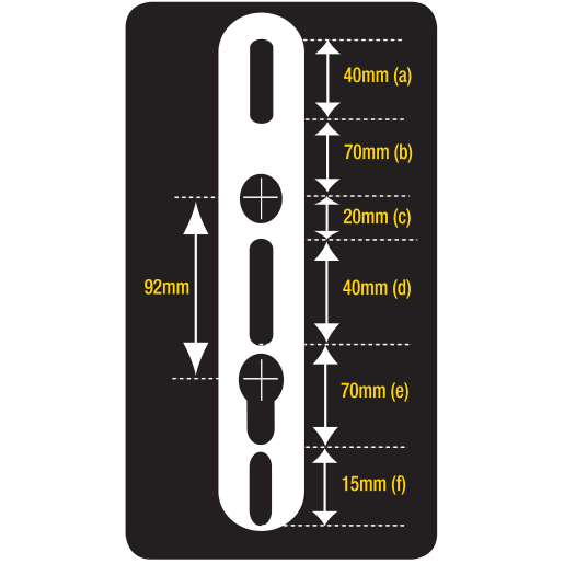 Yale Universal Replacement Door Handle 92mm Length Brass